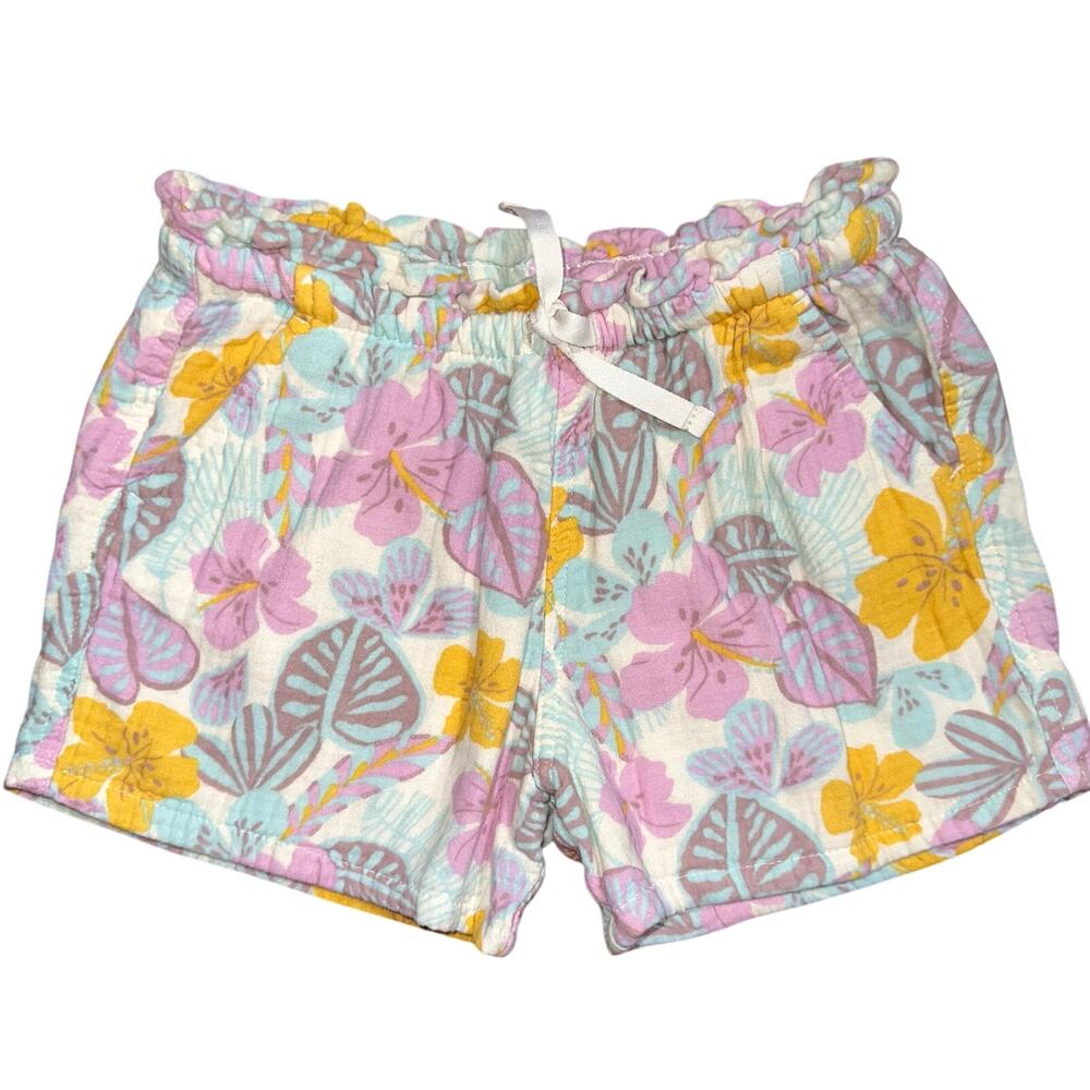 Cat & Jack Girls Easy On Floral Cotton Shorts Size Medium 7/8